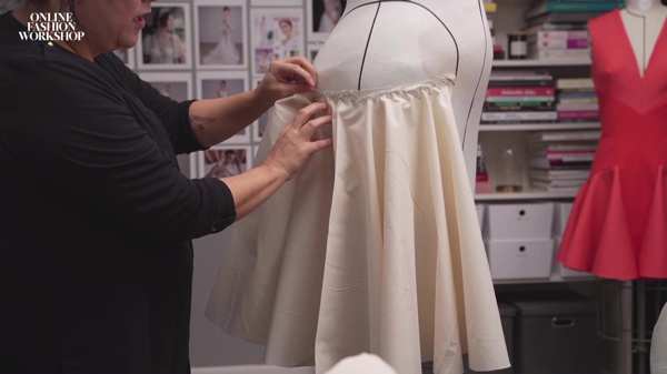 Circle Skirt Draping: Understanding Grain Lines and Pattern Creation